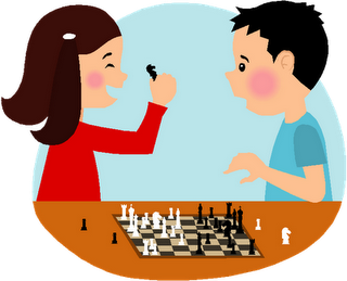 Graphic of kids playing chess