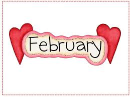 Word February with hearts