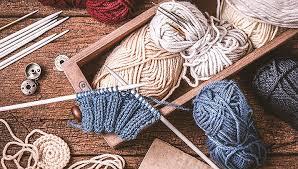 colorful yarn and knitting needles