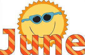 sun wearing sunglasses with the word June