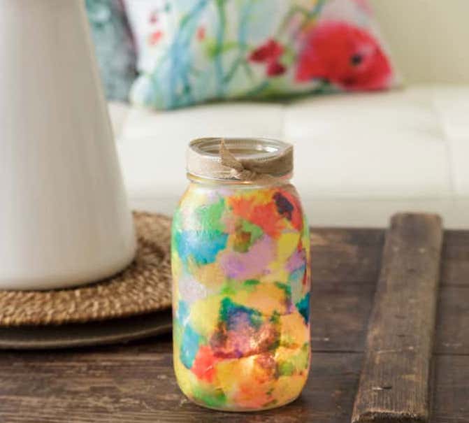 colorful luminary on table