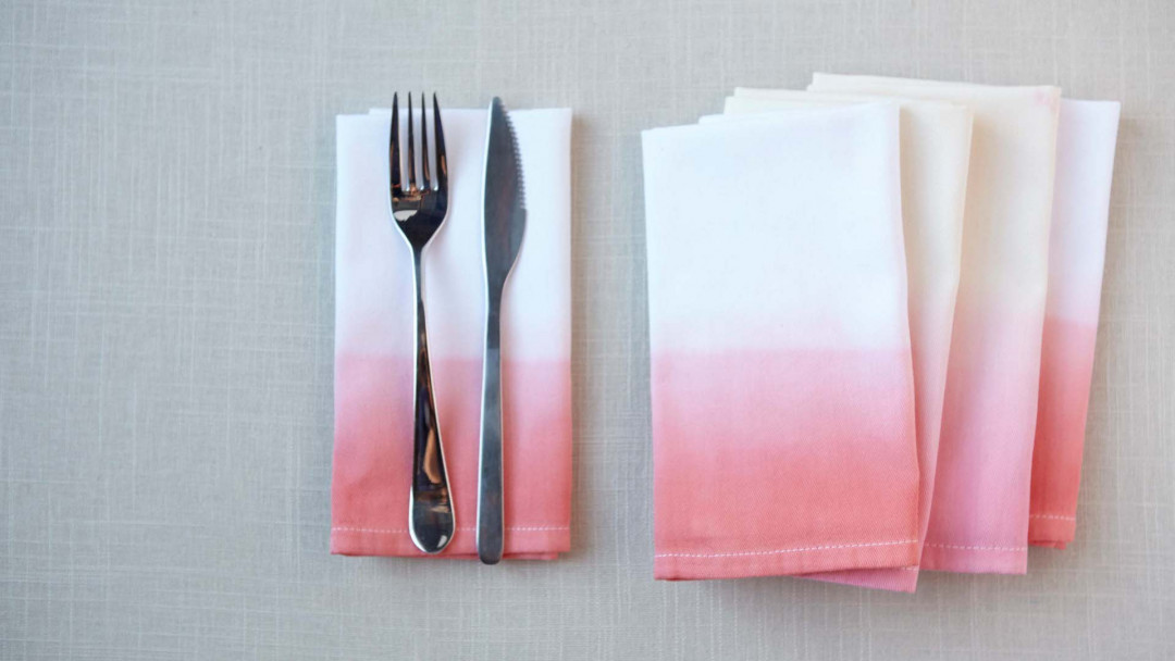 Dip-dyed napkins 
