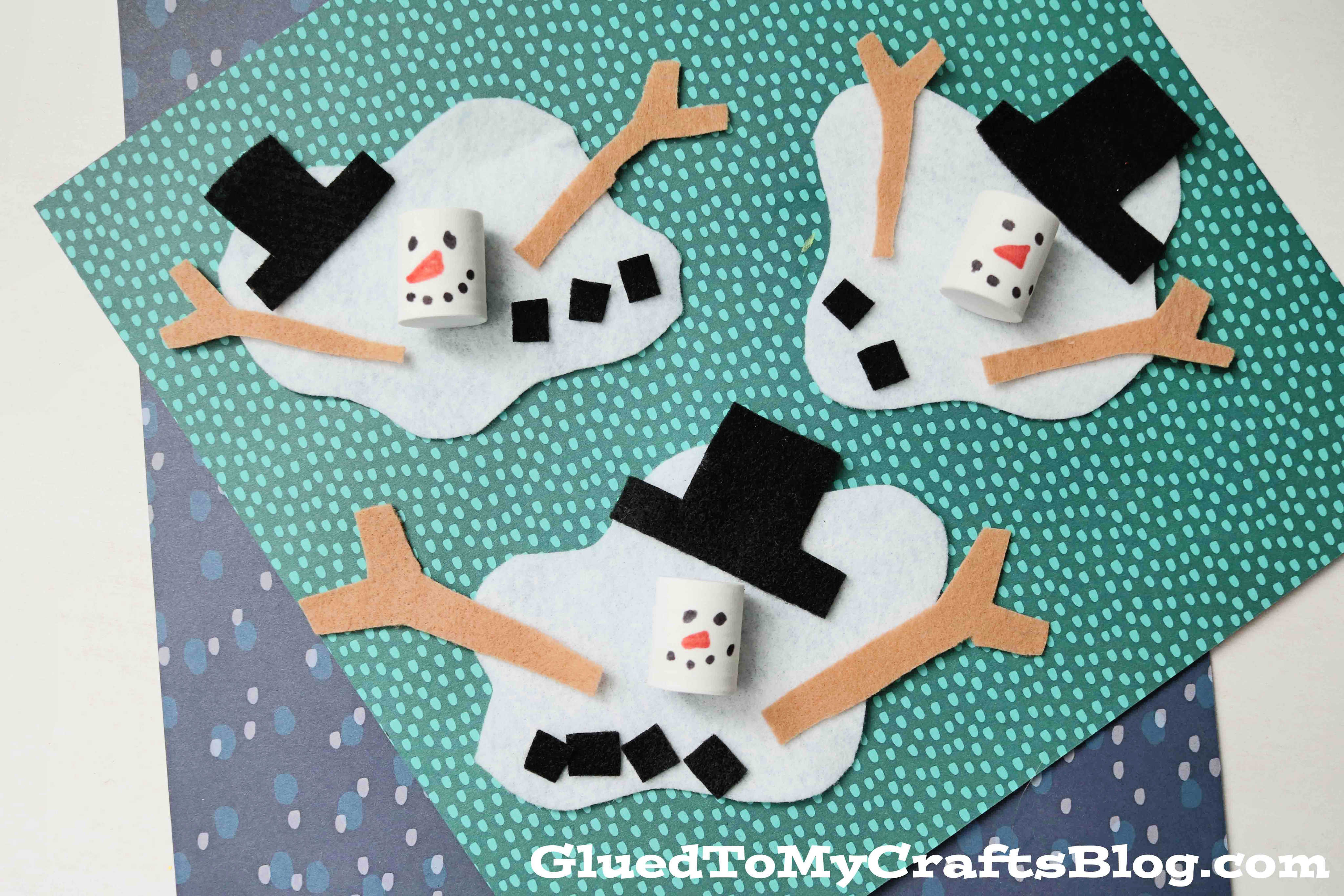 making snowmen using felt