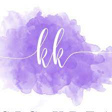 Two stylized lower case letter K against a purple cloud background