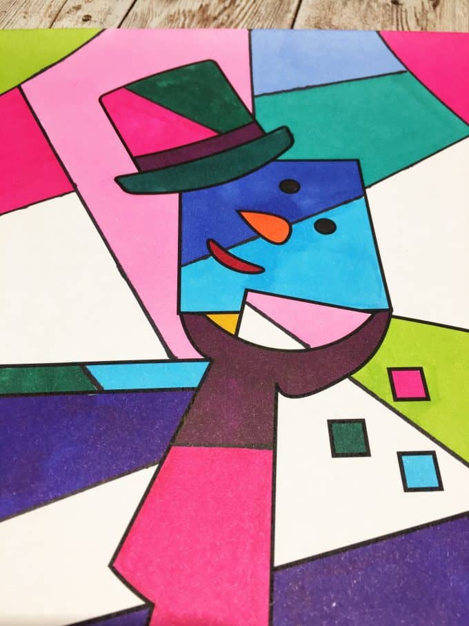Cubism inspired artwork done by children