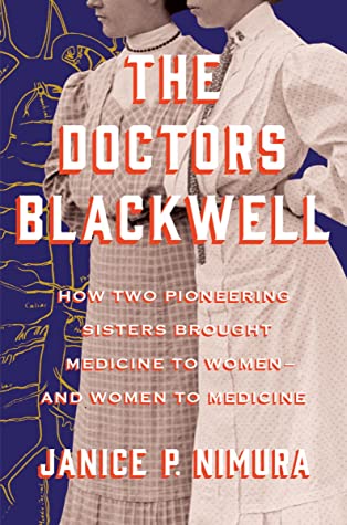 cover of the book the doctors blackwell, dark blue background with two women in white dresses