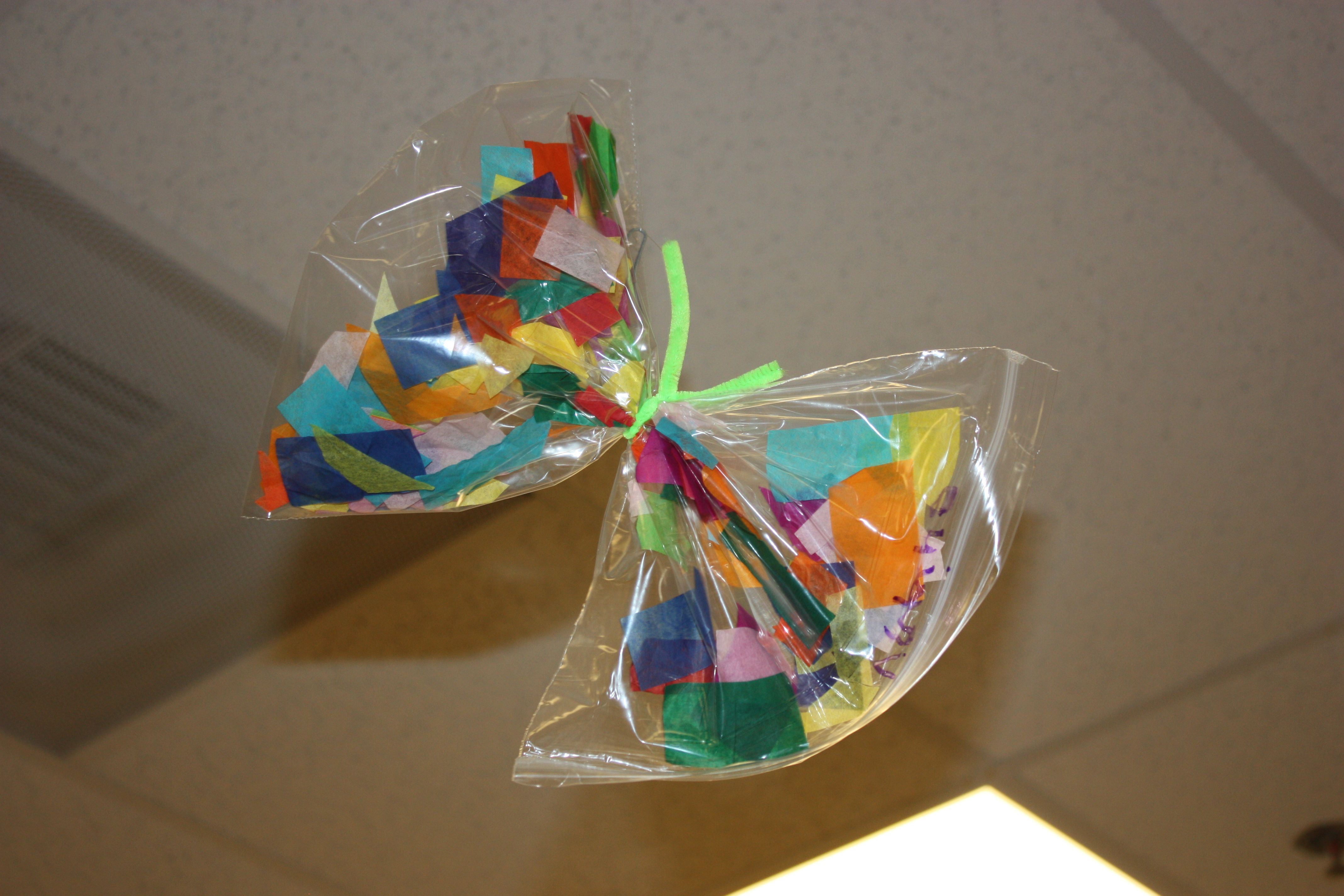 plastic bag butterfly craft