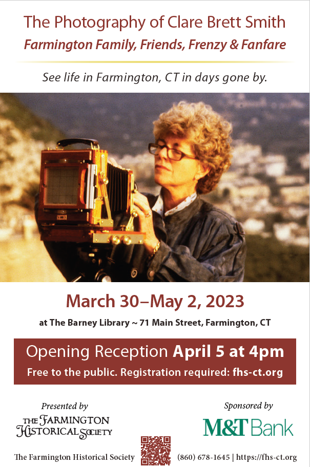 The Photography of Clare Brett Smith Flyer. Opening Reception April 5 at 4pm