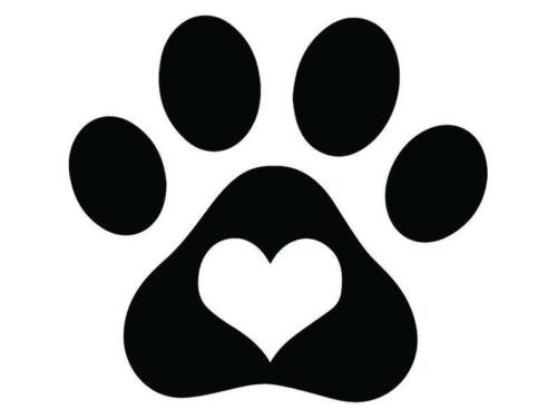 dog paw with heart