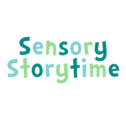 Sensory Storytime title in green and blue colors