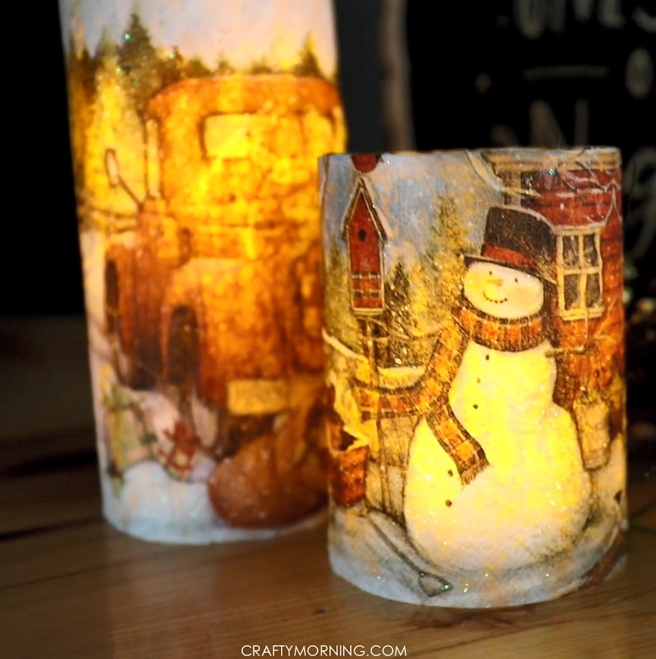 snowman candle