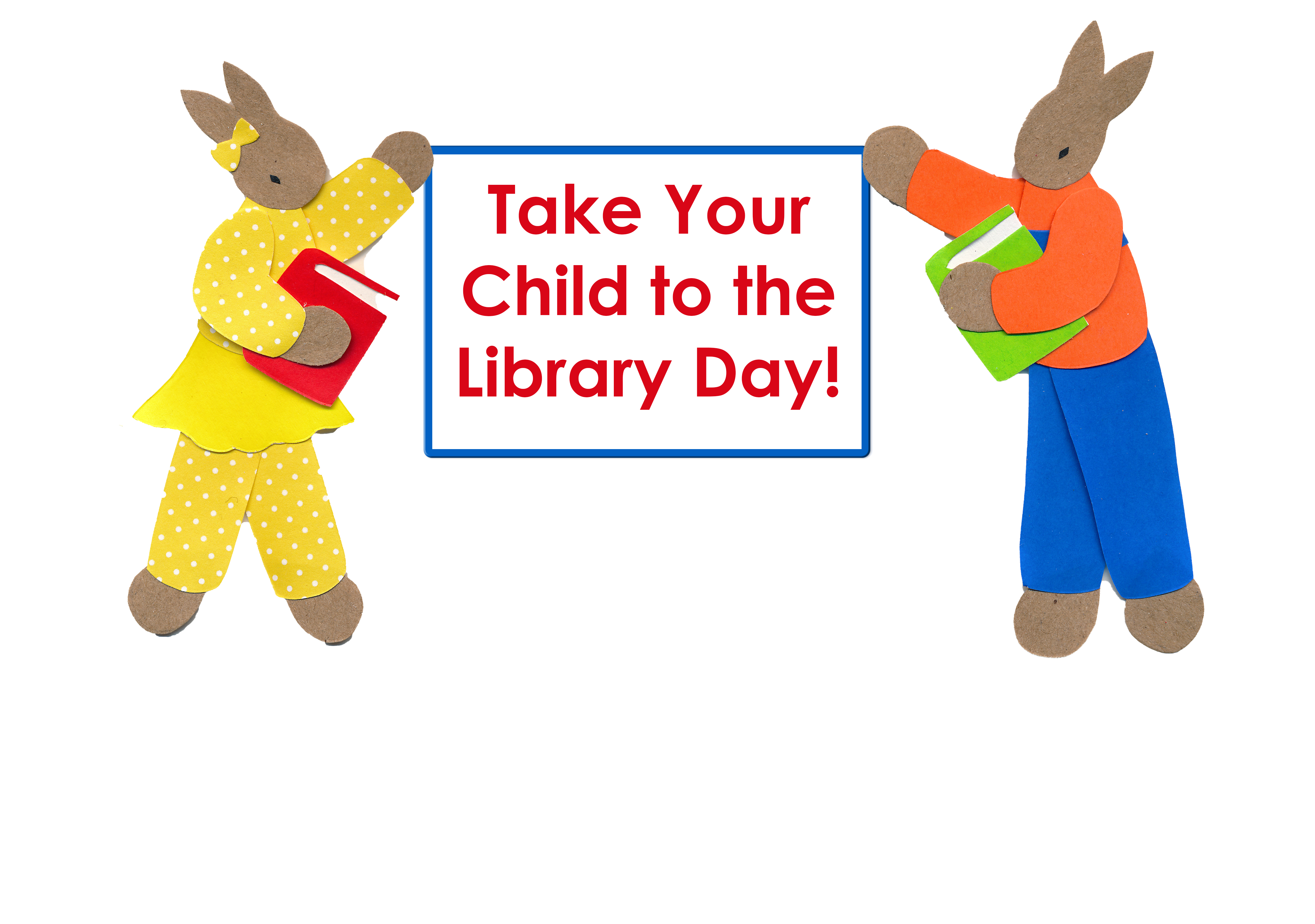 Take your child to the library day logo