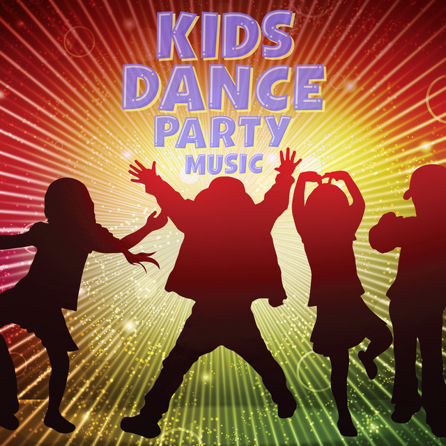 kids dancing with text of "Kids Dance Party Music"