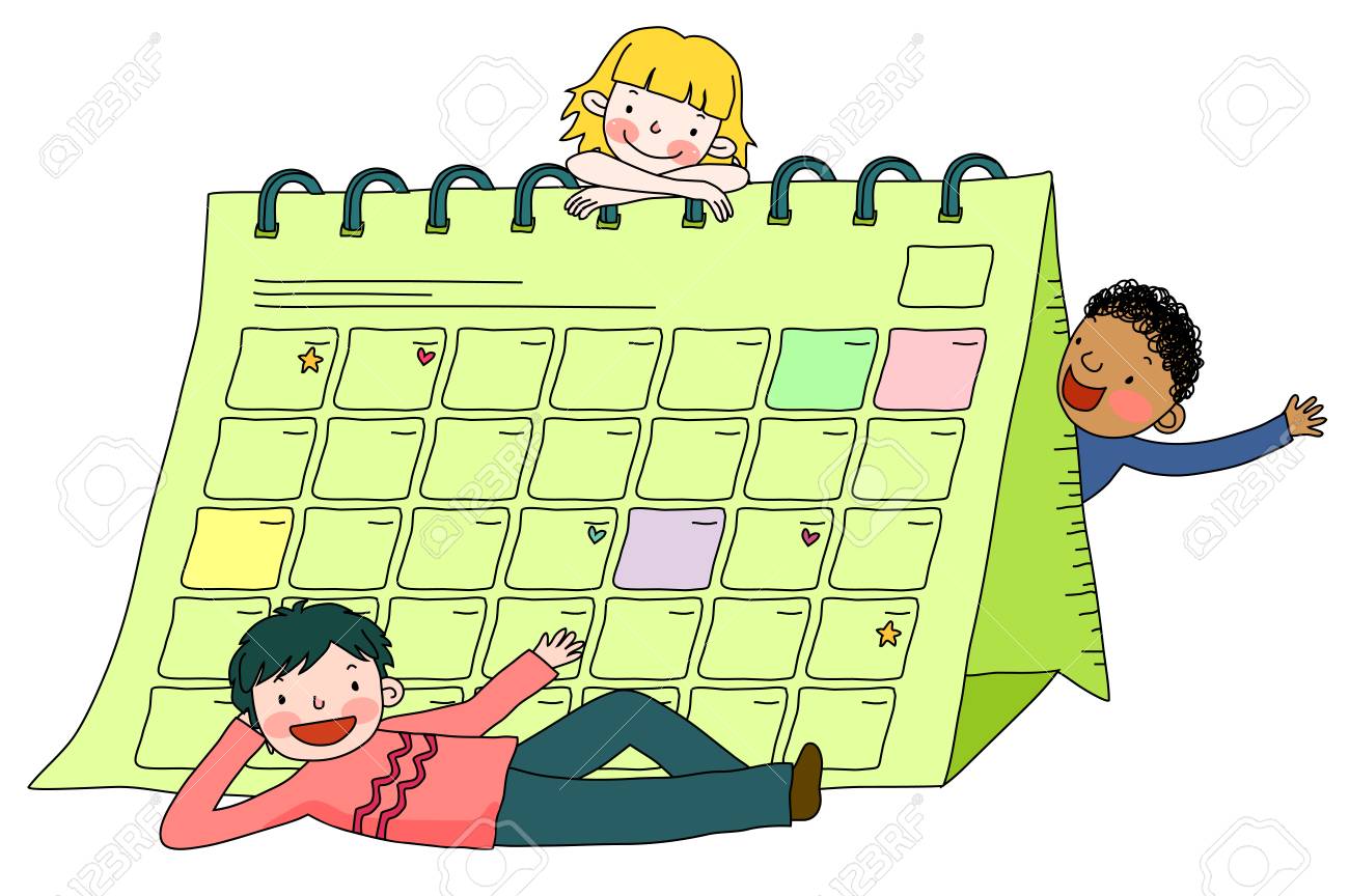 kids with calendar