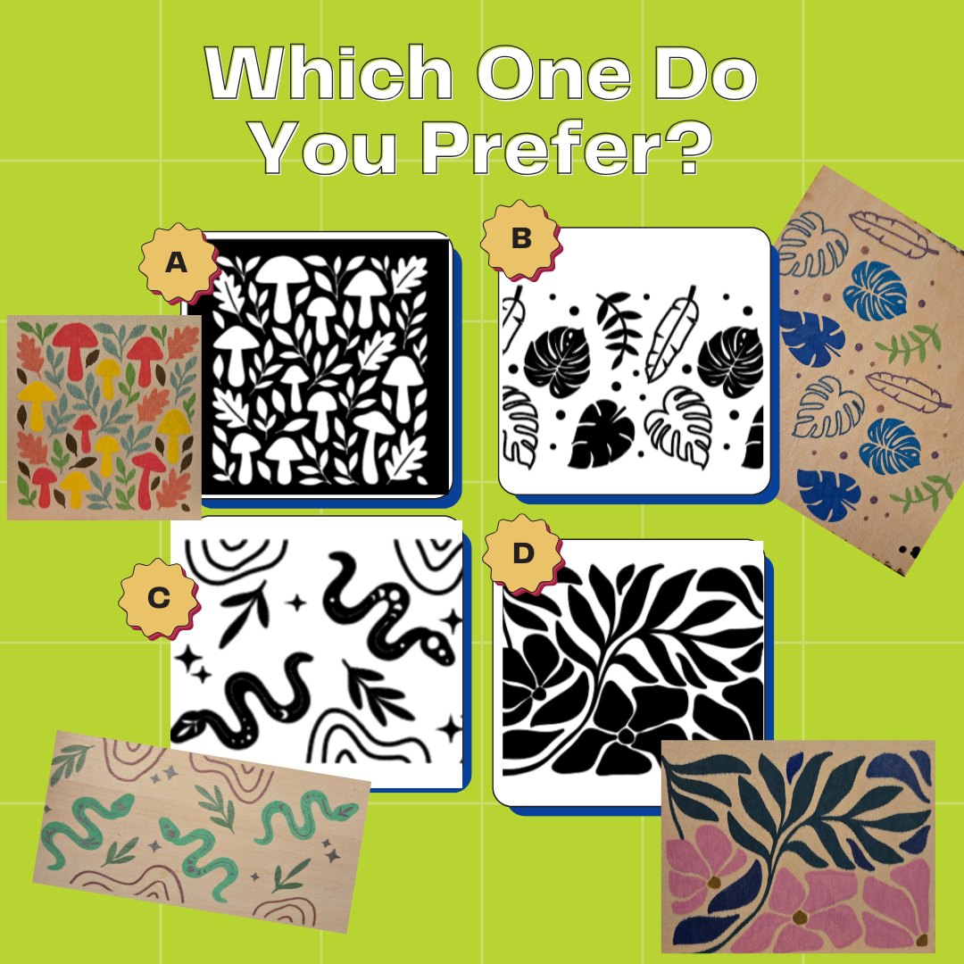 Choose 1 of 4 stencils