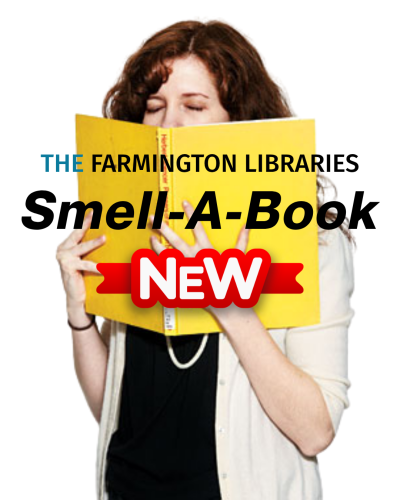 Woman smelling a yellow book