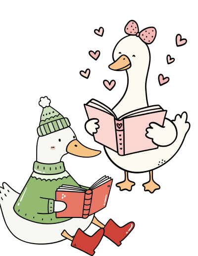 Two Ducks reading
