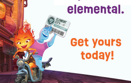 ALA Library Card Sign up Month graphic featuring characters from Elemental