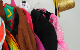 Halloween Costumes on a clothing rack