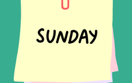 Sunday on a post-it clipart