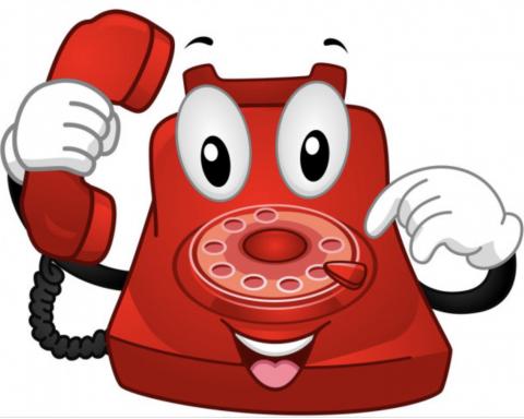 Red cartoon phone