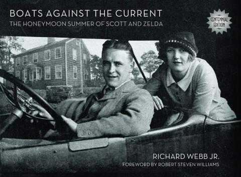 Black and white photo book cover with man and women in car