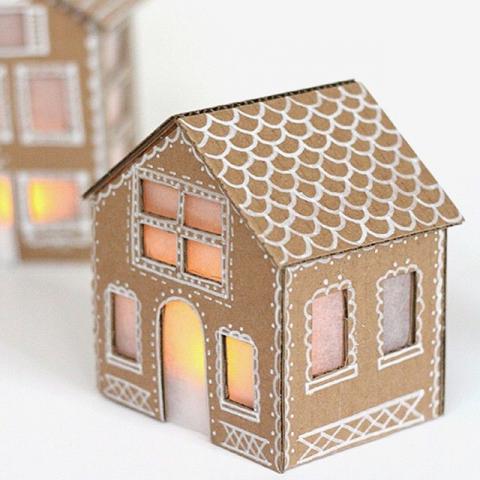 cardboard gingerbread house