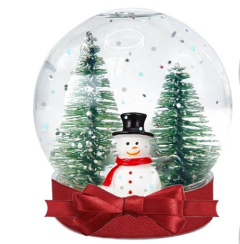 Snow Globe with Snowman and ribbon