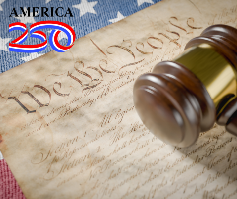 American 250 logo over Constitution 