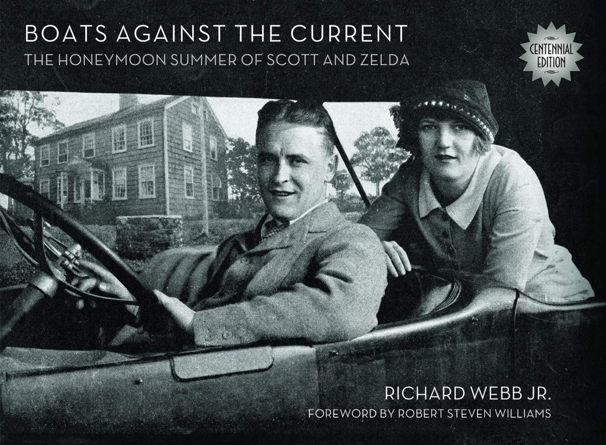 Black and white photo book cover with man and women in car