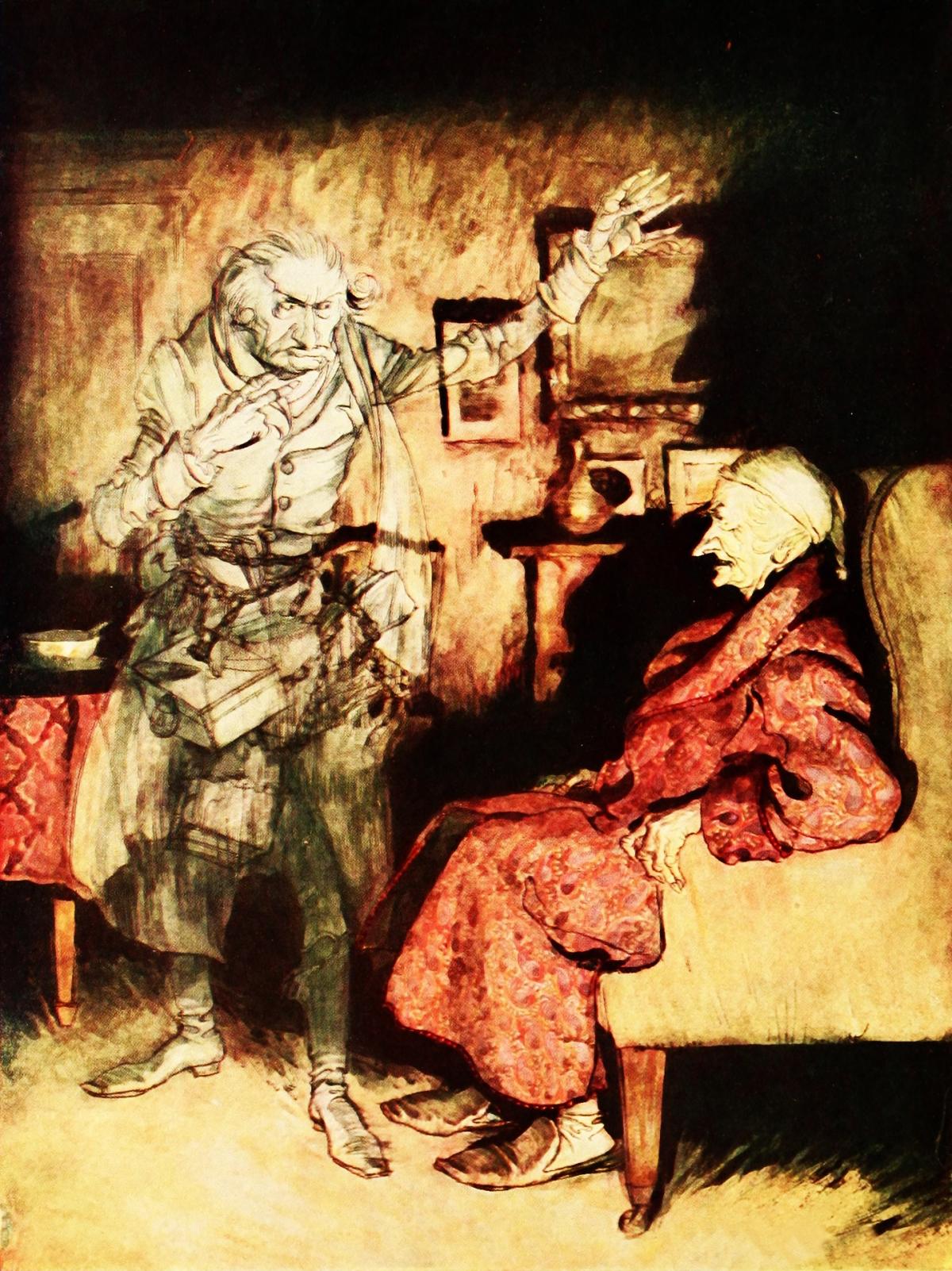 An illustration from the Christmas Carol book 