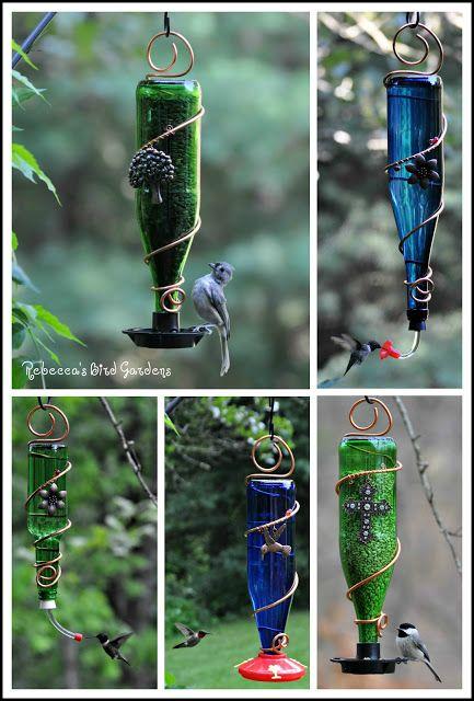Glass bird feeder