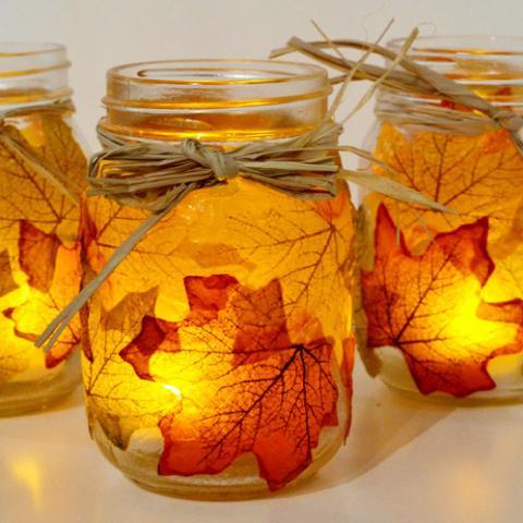 autumn leaf luminary