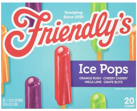 Friendly's Ice Pops Variety Orange, Cherry, Lime, Grape