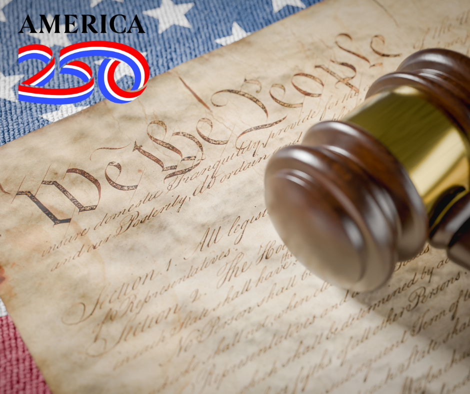 American 250 logo over Constitution 