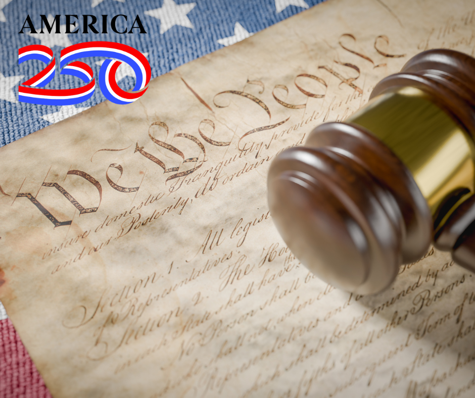 American 250 logo over Constitution 